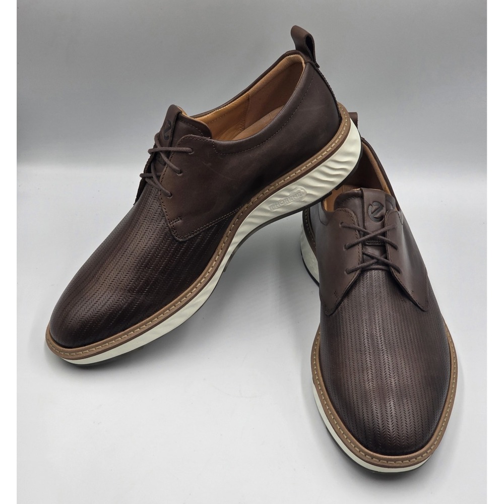 ECCO ST.1 Hybrid Brown Leather Oxfords Mens 9 EU 43 Dress Casual Shoes - Picture 7 of 13